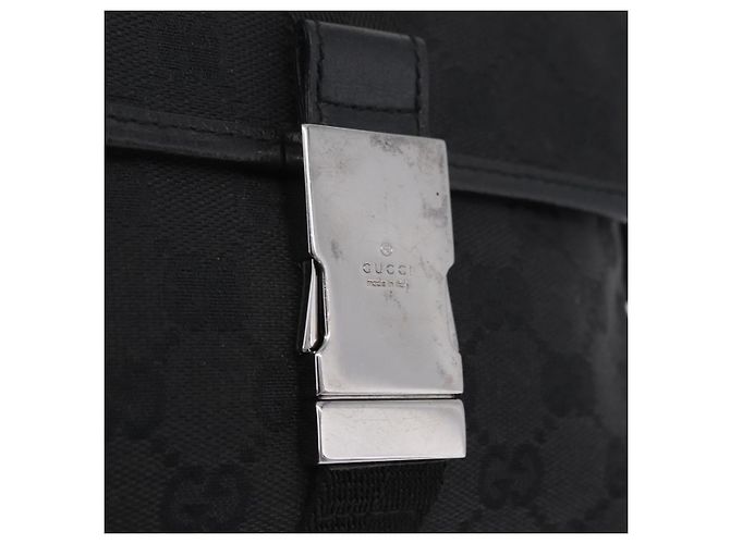 GUCCI GG Canvas Waist Bag Black Silver 131236 - vista 19