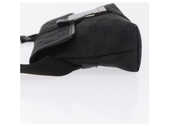 GUCCI GG Canvas Waist Bag Black Silver 131236 - vista 4