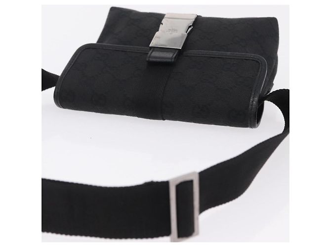 GUCCI GG Canvas Waist Bag Black Silver 131236 - vista 6