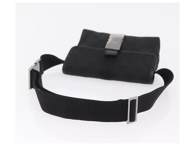 GUCCI GG Canvas Waist Bag Black Silver 131236 - vista 7