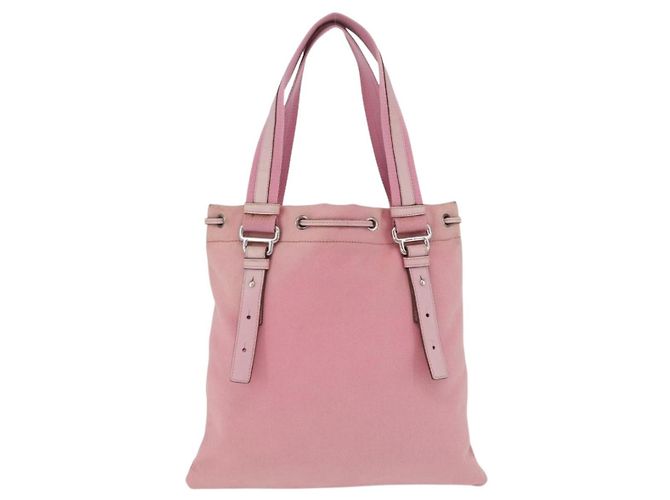 Autre Marque Saint Laurent Kahala Tote Bag Canvas Pink Silver - vista 2