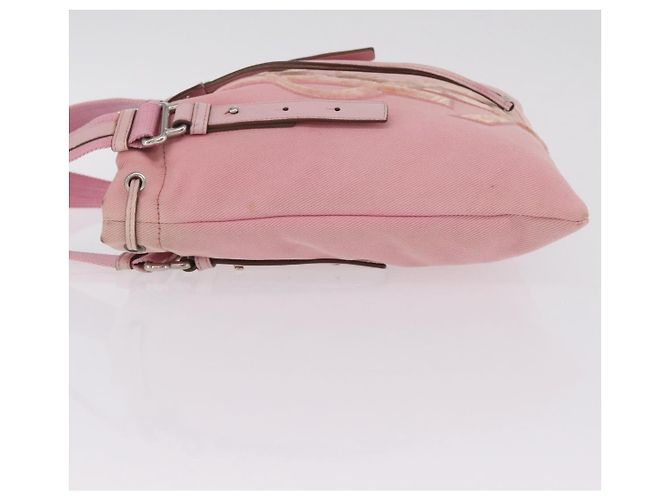Autre Marque Saint Laurent Kahala Tote Bag Canvas Pink Silver - vista 4