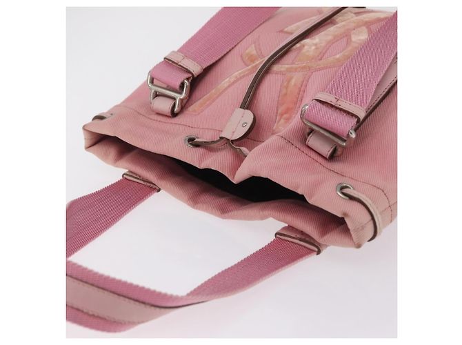 Autre Marque Saint Laurent Kahala Tote Bag Canvas Pink Silver - vista 6