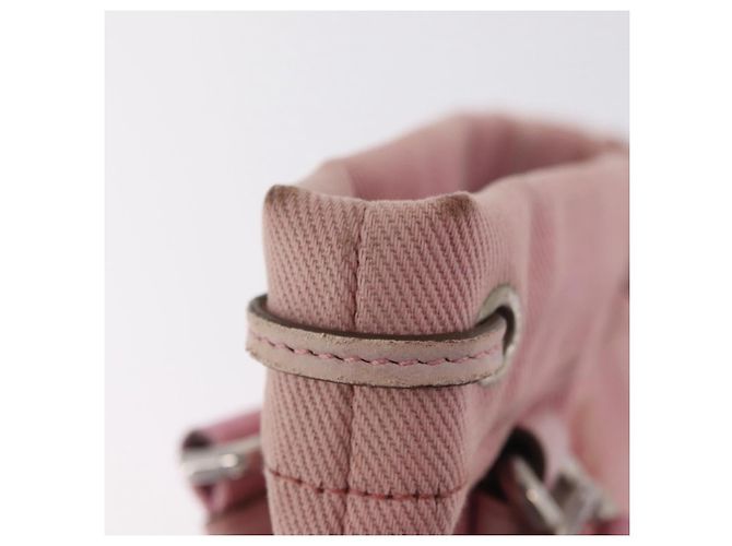 Autre Marque Saint Laurent Kahala Tote Bag Canvas Pink Silver - vista 9