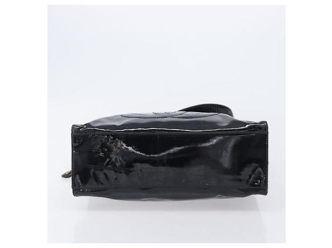 CHANEL COCO Mark Chain Shoulder Bag Patent Black Gold Tone CC - vista 5