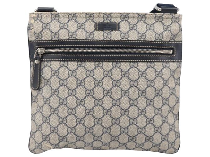 GUCCI GG Supreme Shoulder Bag PVC Navy Silver 295257 - vista 13