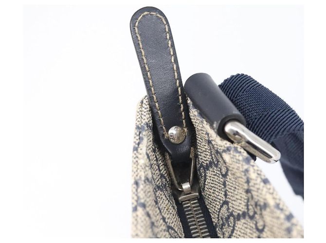 GUCCI GG Supreme Shoulder Bag PVC Navy Silver 295257 - vista 21