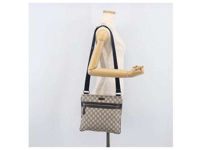 GUCCI GG Supreme Shoulder Bag PVC Navy Silver 295257 - vista 27