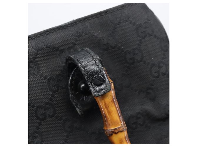 GUCCI GG Canvas Bamboo Hand Bag Black 112526 - vista 10