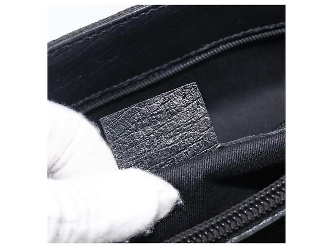 GUCCI GG Canvas Bamboo Hand Bag Black 112526 - vista 12