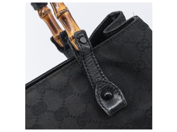GUCCI GG Canvas Bamboo Hand Bag Black 112526 - vista 17
