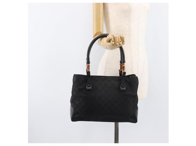 GUCCI GG Canvas Bamboo Hand Bag Black 112526 - vista 26