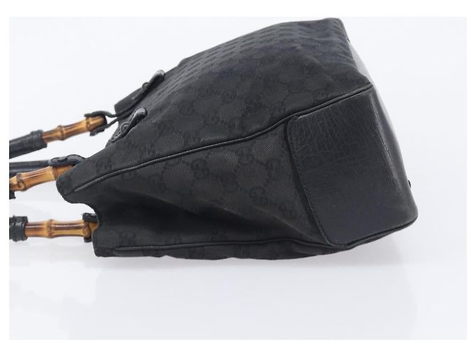 GUCCI GG Canvas Bamboo Hand Bag Black 112526 - vista 4