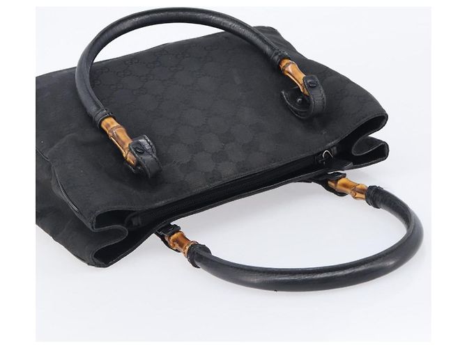 GUCCI GG Canvas Bamboo Hand Bag Black 112526 - vista 6