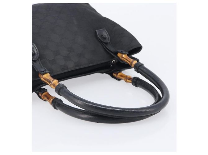 GUCCI GG Canvas Bamboo Hand Bag Black 112526 - vista 7