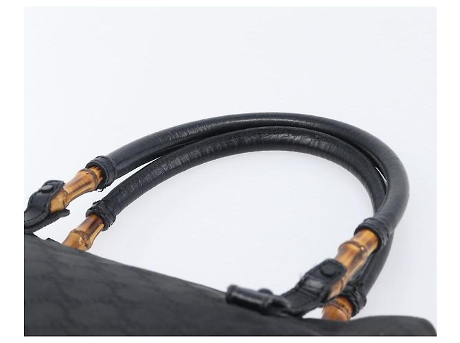 GUCCI GG Canvas Bamboo Hand Bag Black 112526 - vista 8