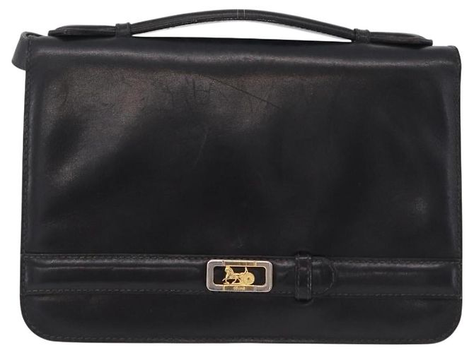 Céline CELINE Hand Bag Leather Black Gold Tone - vista 13