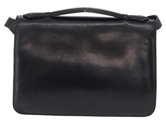 Céline CELINE Hand Bag Leather Black Gold Tone - vista 3