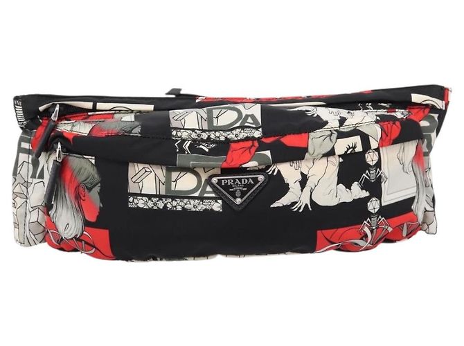 PRADA Waist Bag Nylon Black Silver - vista 13