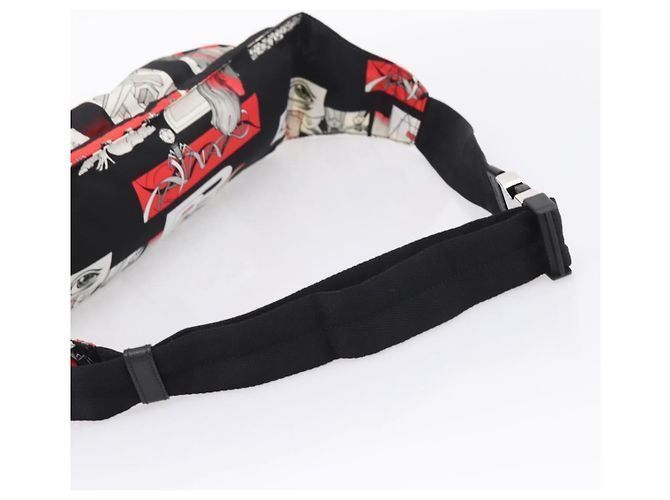 PRADA Waist Bag Nylon Black Silver - vista 7