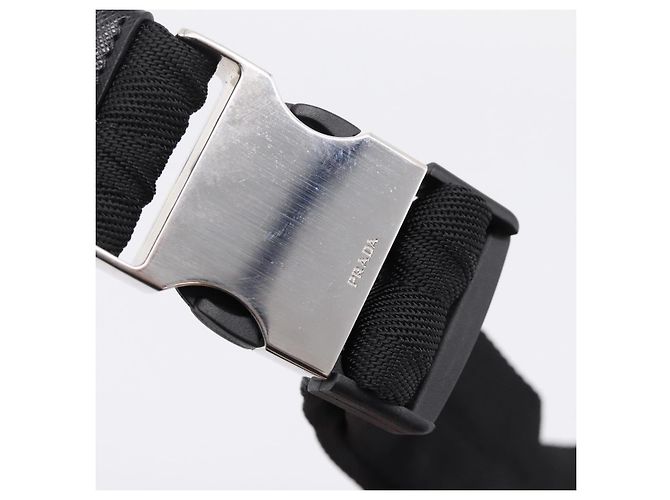 PRADA Waist Bag Nylon Black Silver - vista 9