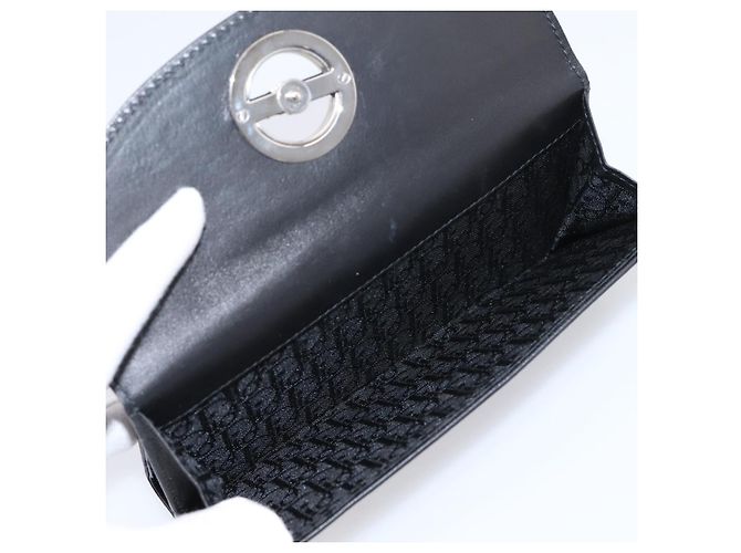 Christian Dior Long Wallet Leather Black Silver - vista 11