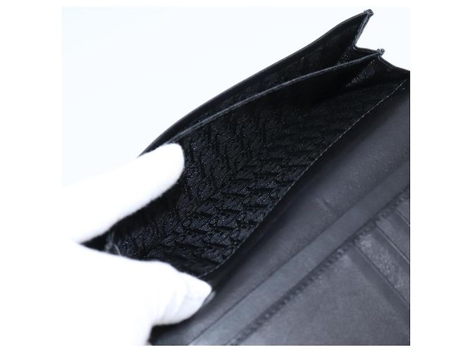 Christian Dior Long Wallet Leather Black Silver - vista 21
