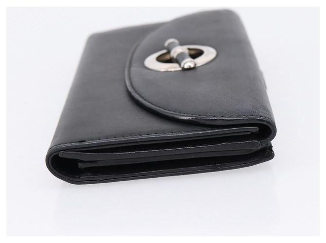 Christian Dior Long Wallet Leather Black Silver - vista 4