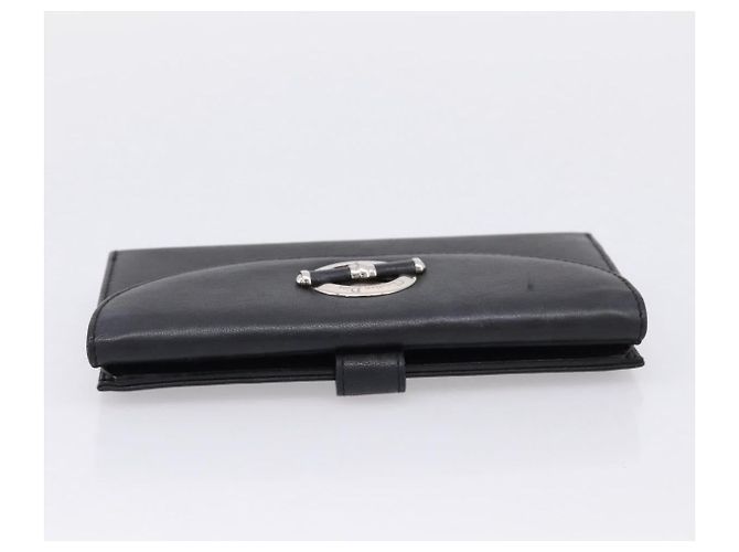 Christian Dior Long Wallet Leather Black Silver - vista 5