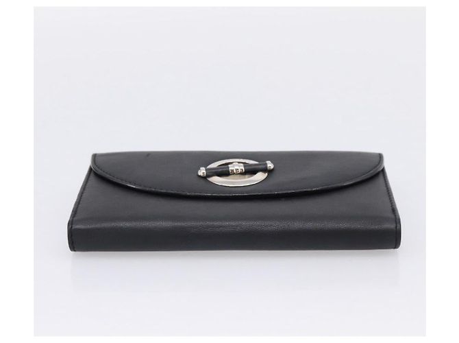 Christian Dior Long Wallet Leather Black Silver - vista 6