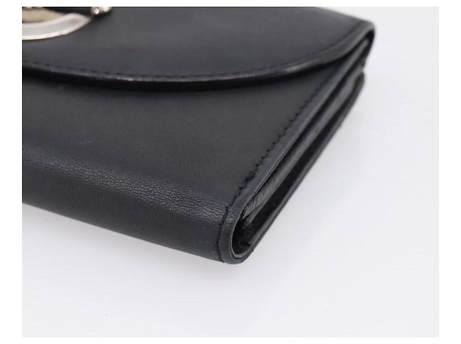 Christian Dior Long Wallet Leather Black Silver - vista 7