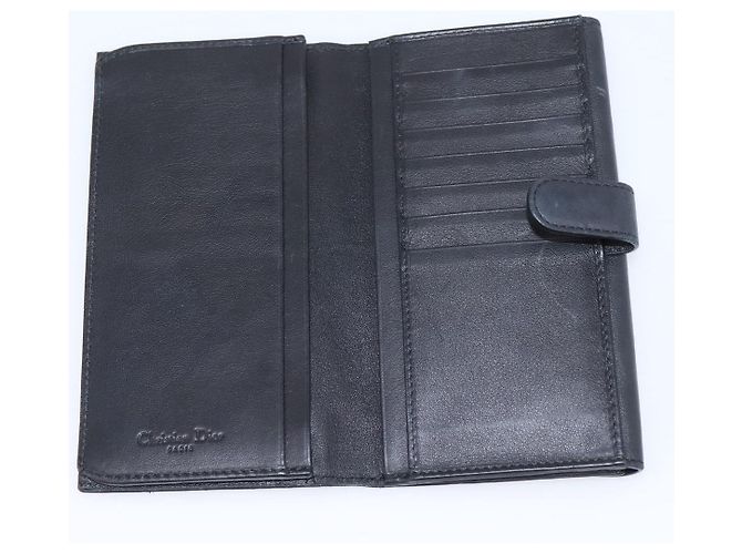 Christian Dior Long Wallet Leather Black Silver - vista 8