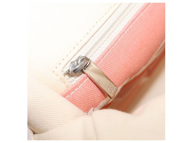 CHANEL Cruise Line Hand Bag Canvas Beige Silver CC - vista 20