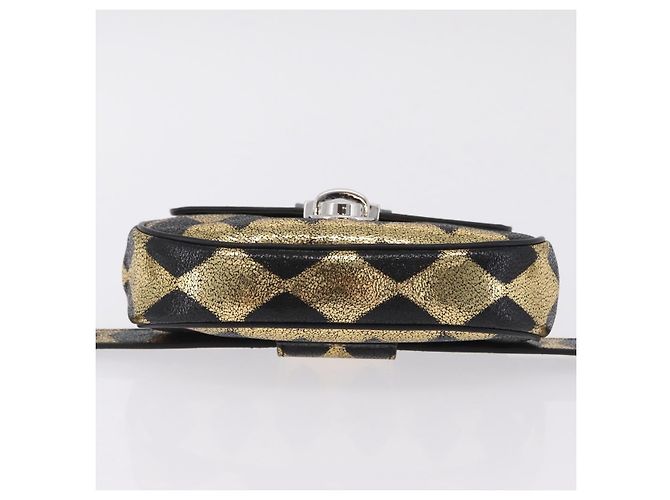 GUCCI Waist Bag Leather Gold Silver 605112 - vista 11