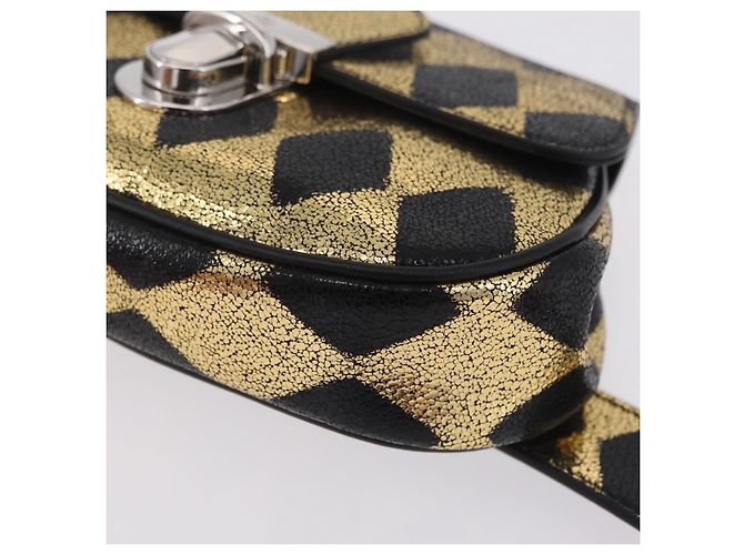 GUCCI Waist Bag Leather Gold Silver 605112 - vista 13