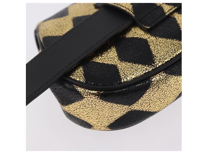 GUCCI Waist Bag Leather Gold Silver 605112 - vista 14