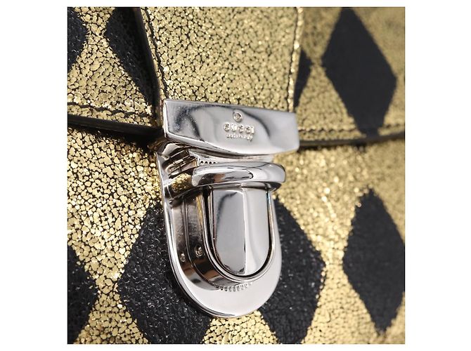 GUCCI Waist Bag Leather Gold Silver 605112 - vista 16