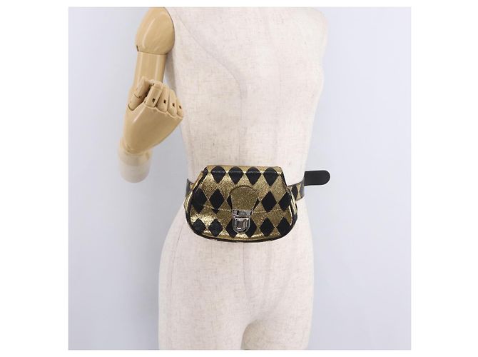 GUCCI Waist Bag Leather Gold Silver 605112 - vista 25