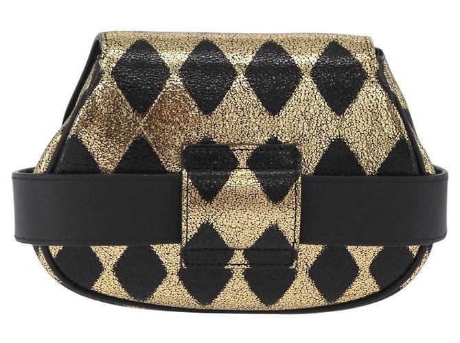 GUCCI Waist Bag Leather Gold Silver 605112 - vista 3