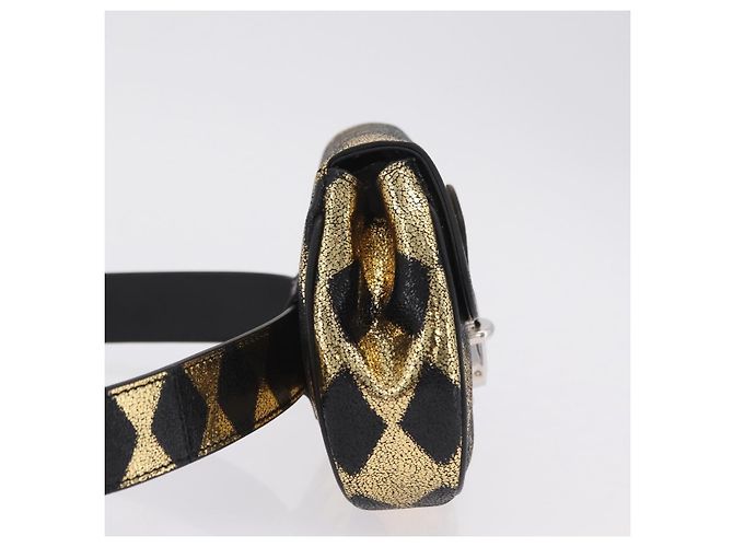 GUCCI Waist Bag Leather Gold Silver 605112 - vista 5