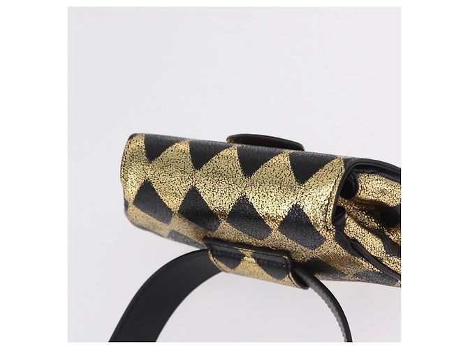 GUCCI Waist Bag Leather Gold Silver 605112 - vista 6
