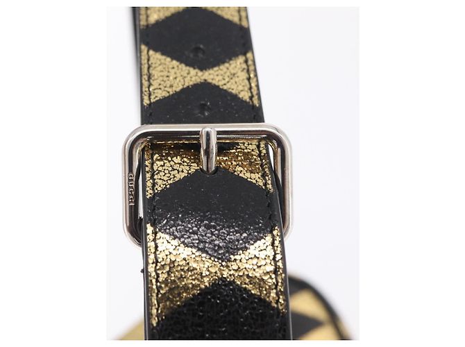 GUCCI Waist Bag Leather Gold Silver 605112 - vista 9