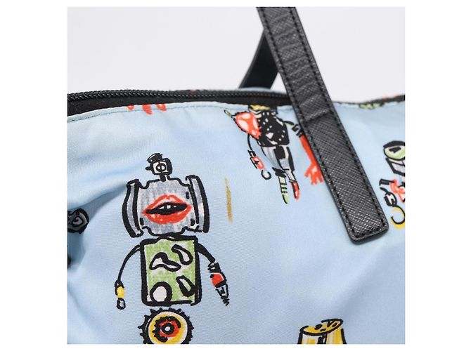 PRADA Tote Bag Nylon 2way Light Blue Silver - vista 10