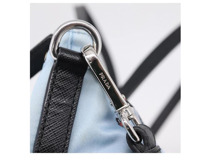 PRADA Tote Bag Nylon 2way Light Blue Silver - vista 19
