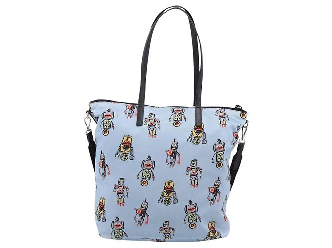 PRADA Tote Bag Nylon 2way Light Blue Silver - vista 2
