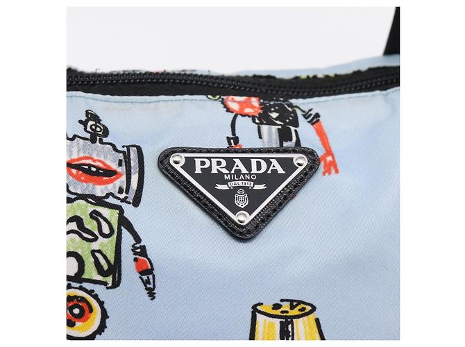 PRADA Tote Bag Nylon 2way Light Blue Silver - vista 20