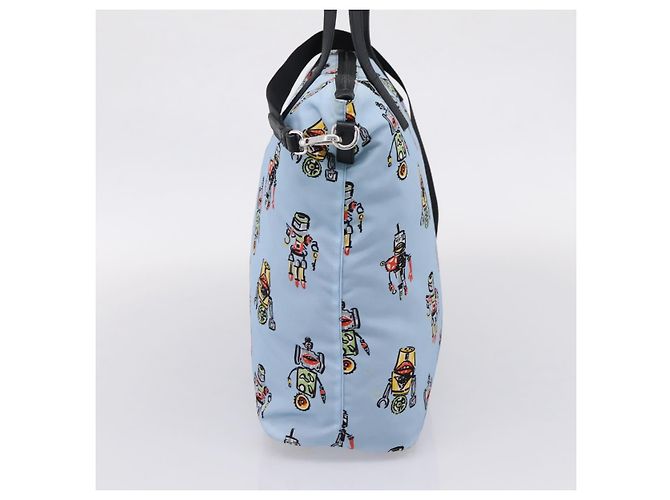 PRADA Tote Bag Nylon 2way Light Blue Silver - vista 3