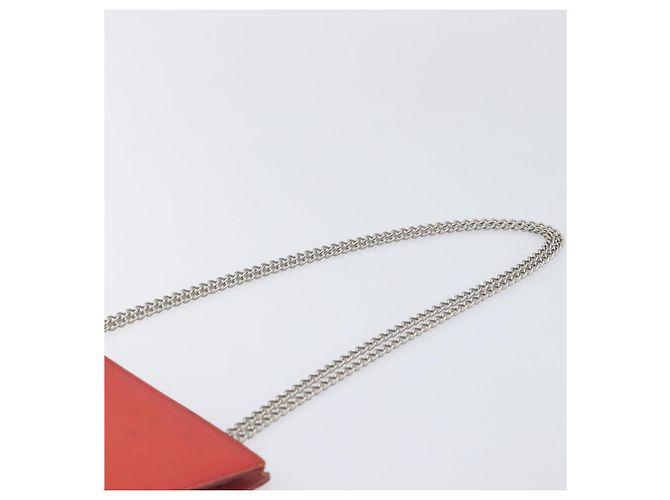 CHANEL Hologram Chain Shoulder Bag Vinyl Orange Silver CC - vista 14