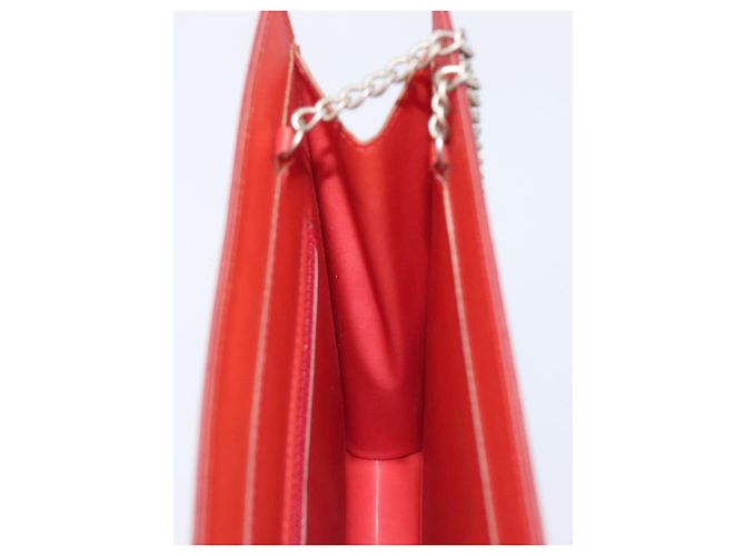 CHANEL Hologram Chain Shoulder Bag Vinyl Orange Silver CC - vista 19