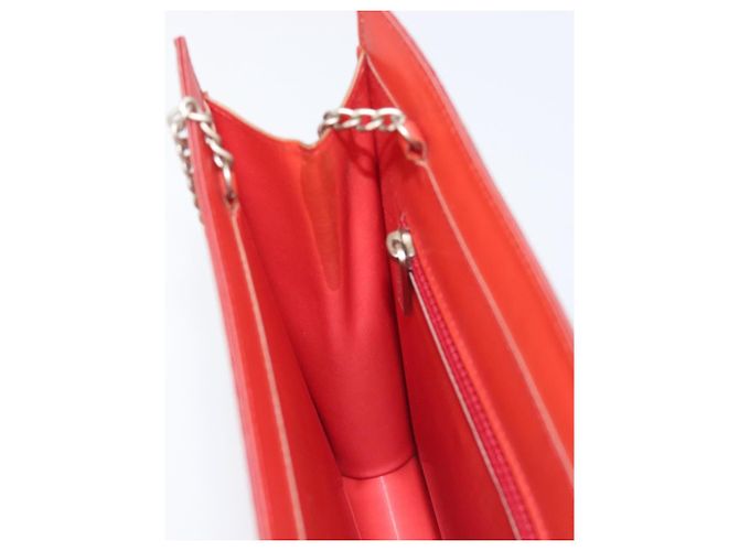 CHANEL Hologram Chain Shoulder Bag Vinyl Orange Silver CC - vista 20